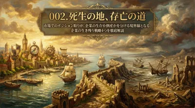 002.死生の地、存亡の道 ：市場でのポジション取りが、企業の生存か倒産かを分ける境界線となる。？企業の生き残り戦略4つを徹底解説