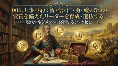 006.五事（将）：智・信・仁・勇・厳の5つの資質を備えたリーダーを育成・選抜する。ためのポイントは？現代マネジメントに応用する3つの秘訣
