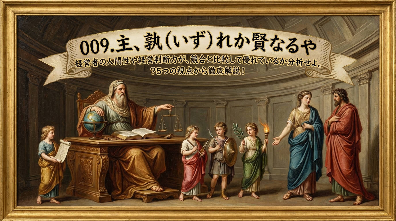 009.主、孰（いず）れか賢なるや ：経営者の人間性や経営判断力が、競合と比較して優れているか分析せよ。？5つの視点から徹底解説！