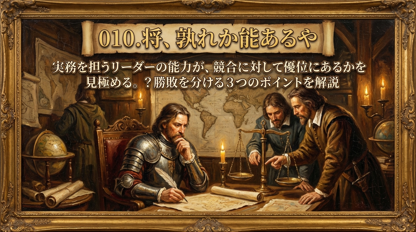 010.将、孰れか能あるや ：実務を担うリーダーの能力が、競合に対して優位にあるかを見極める。？勝敗を分ける3つのポイントを解説