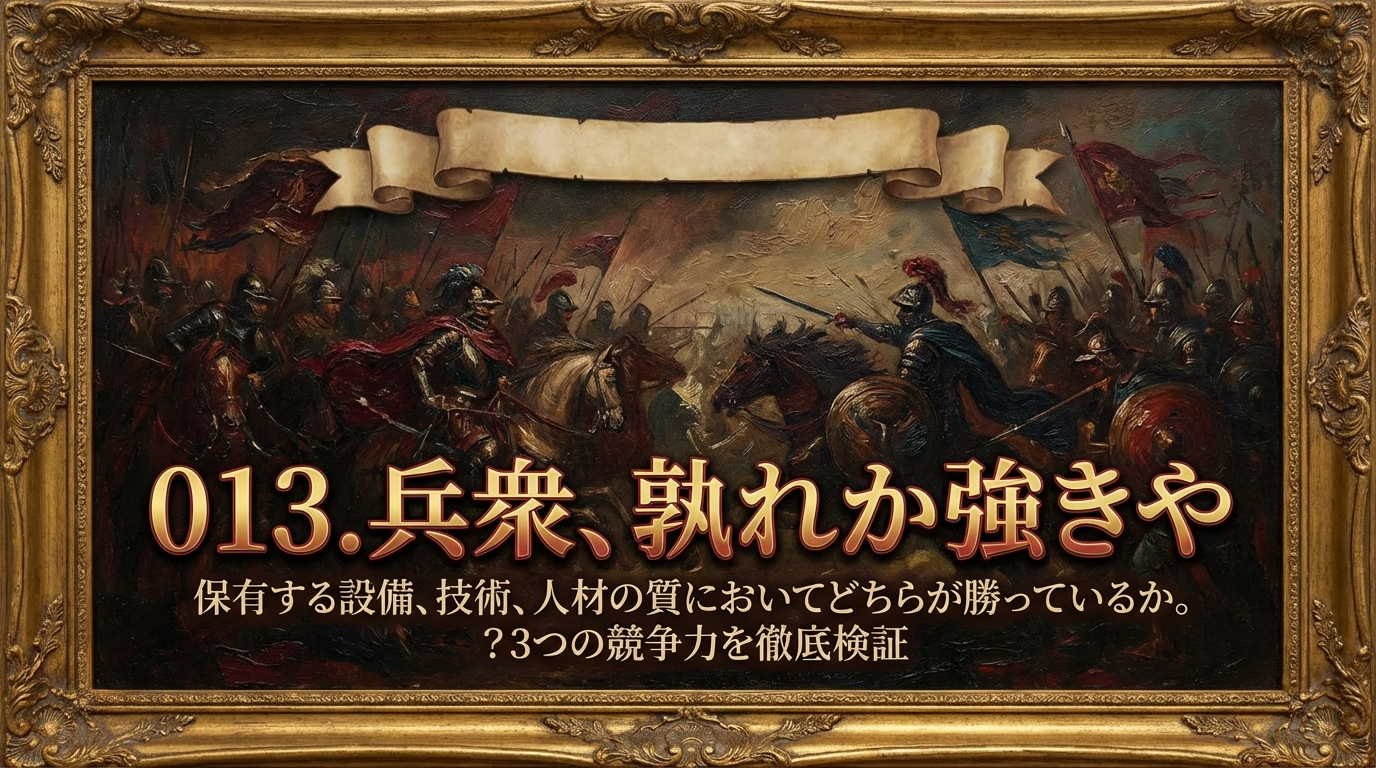 013.兵衆、孰れか強きや ：保有する設備、技術、人材の質においてどちらが勝っているか。？3つの競争力を徹底検証
