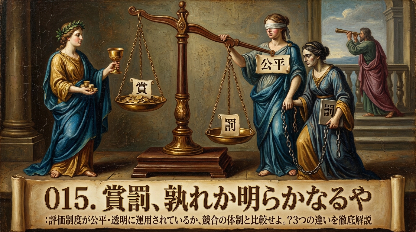 015.賞罰、孰れか明らかなるや ：評価制度が公平・透明に運用されているか、競合の体制と比較せよ。？3つの違いを徹底解説