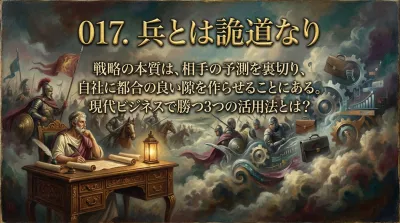 017.兵とは詭道なり ：戦略の本質は、相手の予測を裏切り、自社に都合の良い隙を作らせることにある。現代ビジネスで勝つ3つの活用法とは？