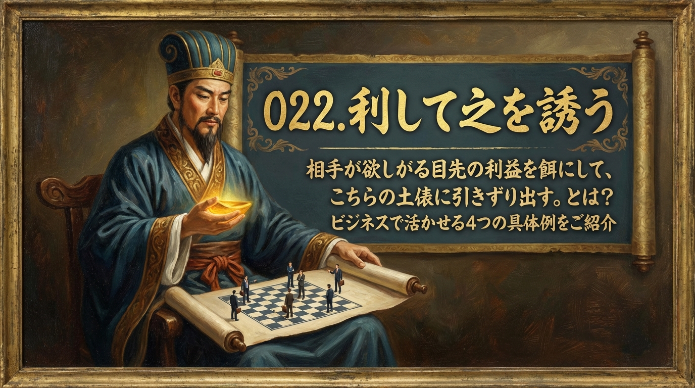 022.利して之を誘う：相手が欲しがる目先の利益を餌にして、こちらの土俵に引きずり出す。とは？ビジネスで活かせる4つの具体例をご紹介