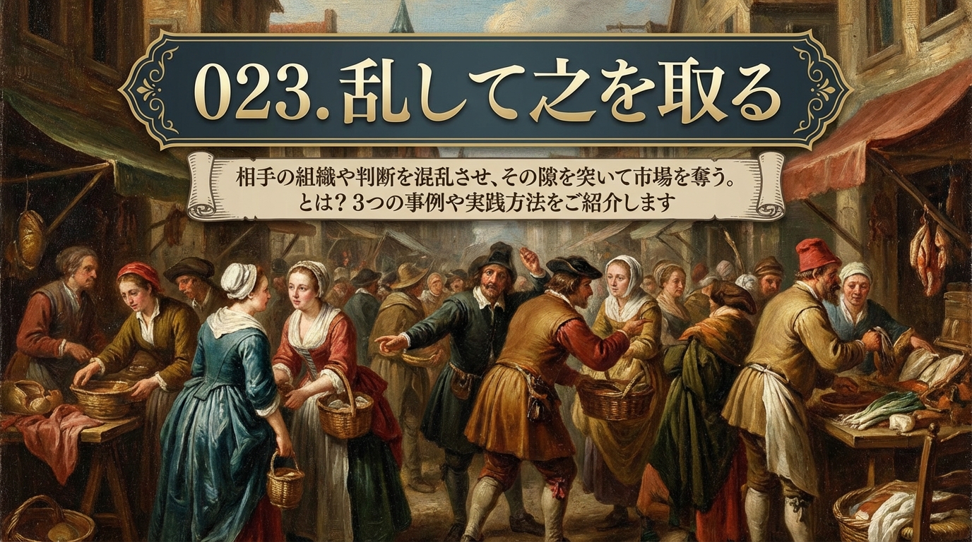 023.乱して之を取る：相手の組織や判断を混乱させ、その隙を突いて市場を奪う。とは？3つの事例や実践方法をご紹介します