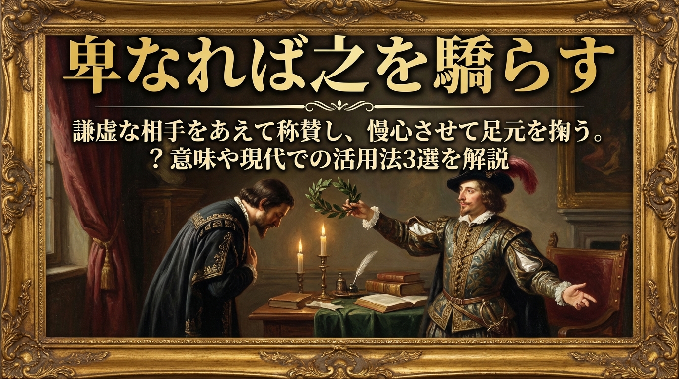 027.卑なれば之を驕（おご）らす：謙虚な相手をあえて称賛し、慢心させて足元を掬う。？意味や現代での活用法3選を解説
