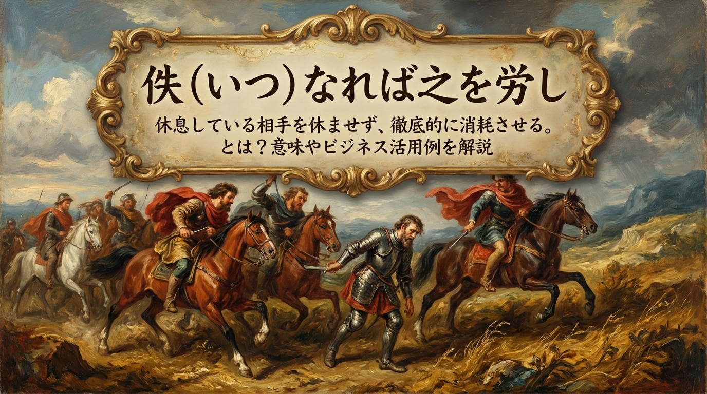 028.佚（いつ）なれば之を労し：休息している相手を休ませず、徹底的に消耗させる。とは？意味やビジネス活用例を解説