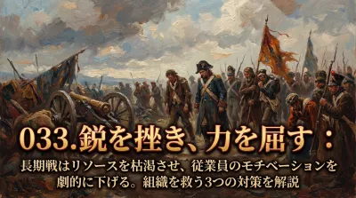 033.鋭を挫き、力を屈す ：長期戦はリソースを枯渇させ、従業員のモチベーションを劇的に下げる。？組織を救う3つの対策を解説