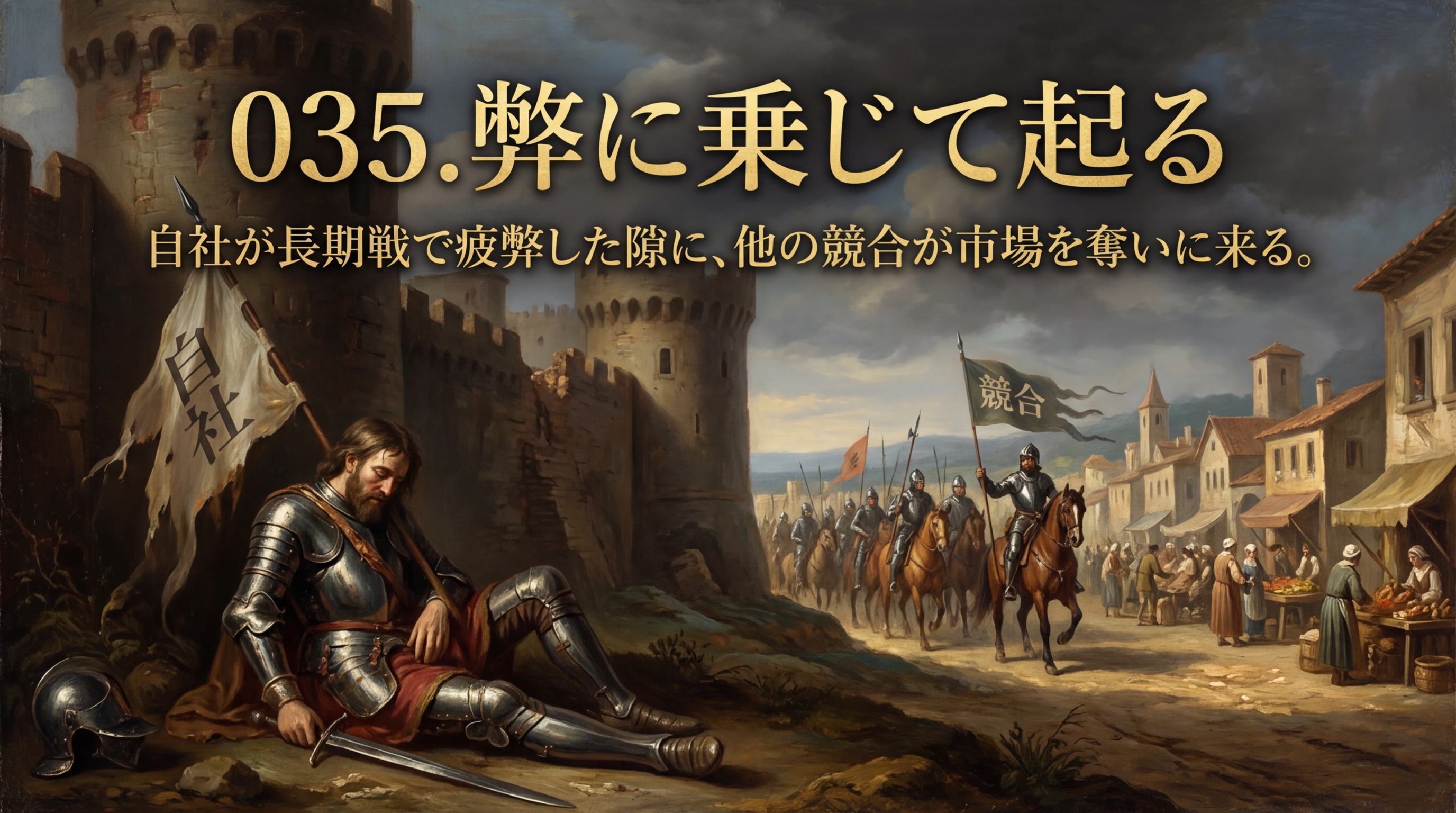 035.弊に乗じて起る ：自社が長期戦で疲弊した隙に、他の競合が市場を奪いに来る。の意味とは？回避する3つの対策を解説