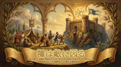 043.糧は敵に因る ：競合他社の資源や外部のプラットフォームを活用し、自社のコストを抑える。？現代のビジネス戦略を3つの視点で徹底解説