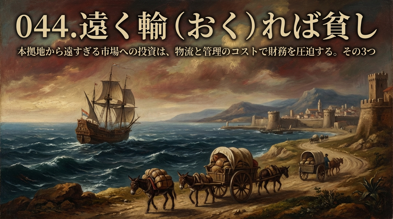 044.遠く輸（おく）れば貧し ：本拠地から遠すぎる市場への投資は、物流と管理のコストで財務を圧迫する。その3つの理由とは？