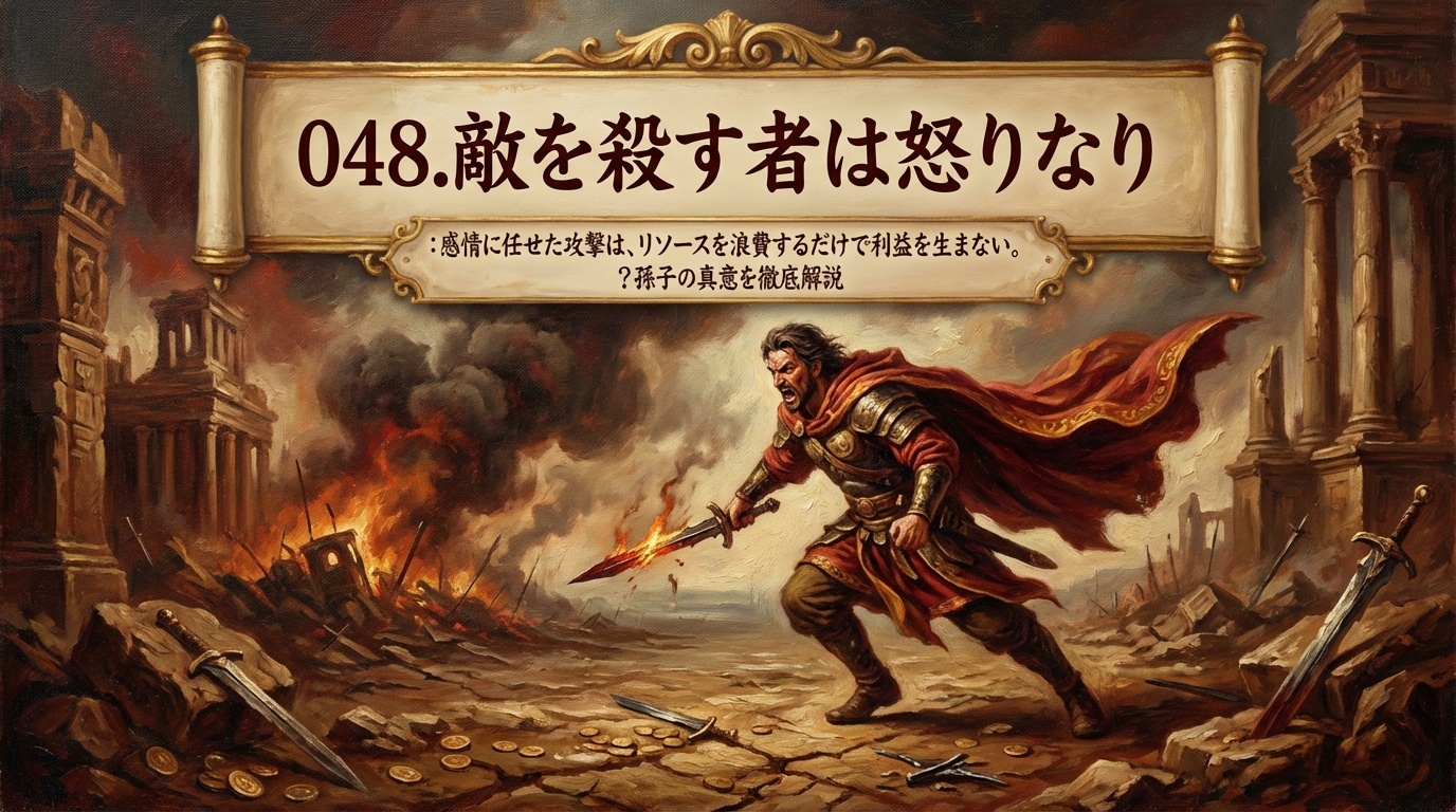 048.敵を殺す者は怒りなり ：感情に任せた攻撃は、リソースを浪費するだけで利益を生まない。？孫子の真意を徹底解説