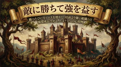 053.敵に勝ちて強を益す ：勝つたびにリソースを増やし、以前より強い組織へと循環成長させる。とは？3つの応用例