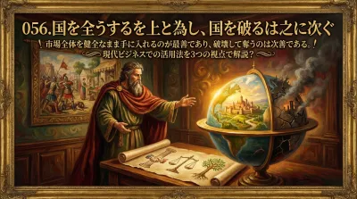 056.国を全うするを上と為し、国を破るは之に次ぐ ：市場全体を健全なまま手に入れるのが最善であり、破壊して奪うのは次善である。！現代ビジネスでの活用法を3つの視点で解説？