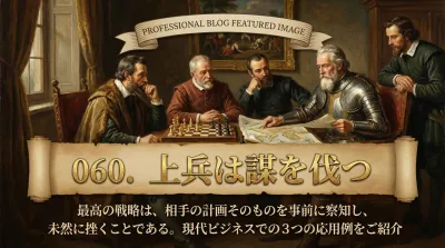 060.上兵は謀を伐つ ：最高の戦略は、相手の計画そのものを事前に察知し、未然に挫くことである。？現代ビジネスでの3つの応用例をご紹介