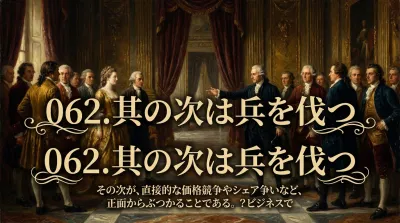 062.其の次は兵を伐つ ：その次が、直接的な価格競争やシェア争いなど、正面からぶつかることである。？ビジネスでの意味や具体例などご紹介