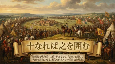 069.十なれば之を囲む ：圧倒的な戦力差（10倍）があるなら、完全に包囲して戦意を消失させる。？現代ビジネスでの活用法を解説