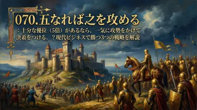 070.五なれば之を攻める ：十分な優位（5倍）があるなら、一気に攻勢をかけて決着をつける。？現代ビジネスで勝つ3つの戦略を解説