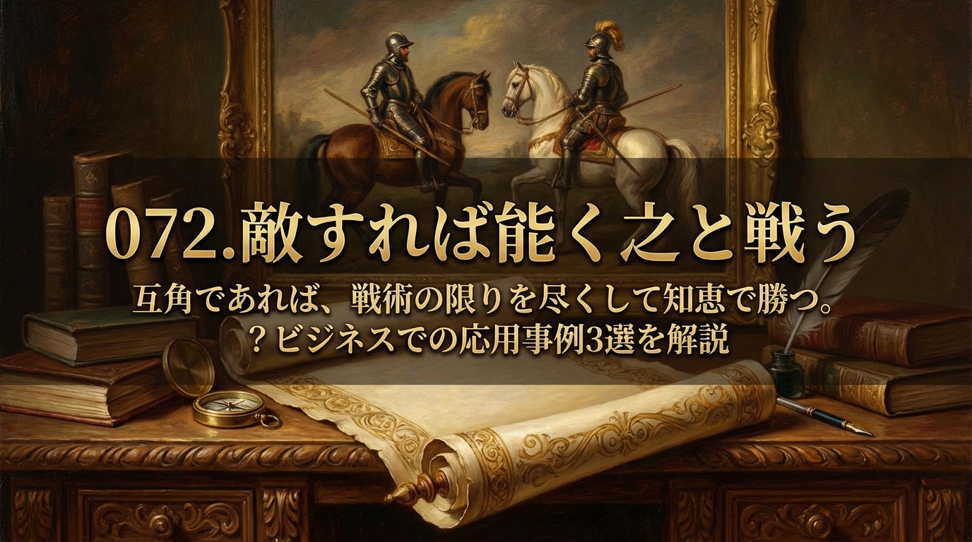 072.敵すれば能く之と戦う ：互角であれば、戦術の限りを尽くして知恵で勝つ。？ビジネスでの応用事例3選を解説