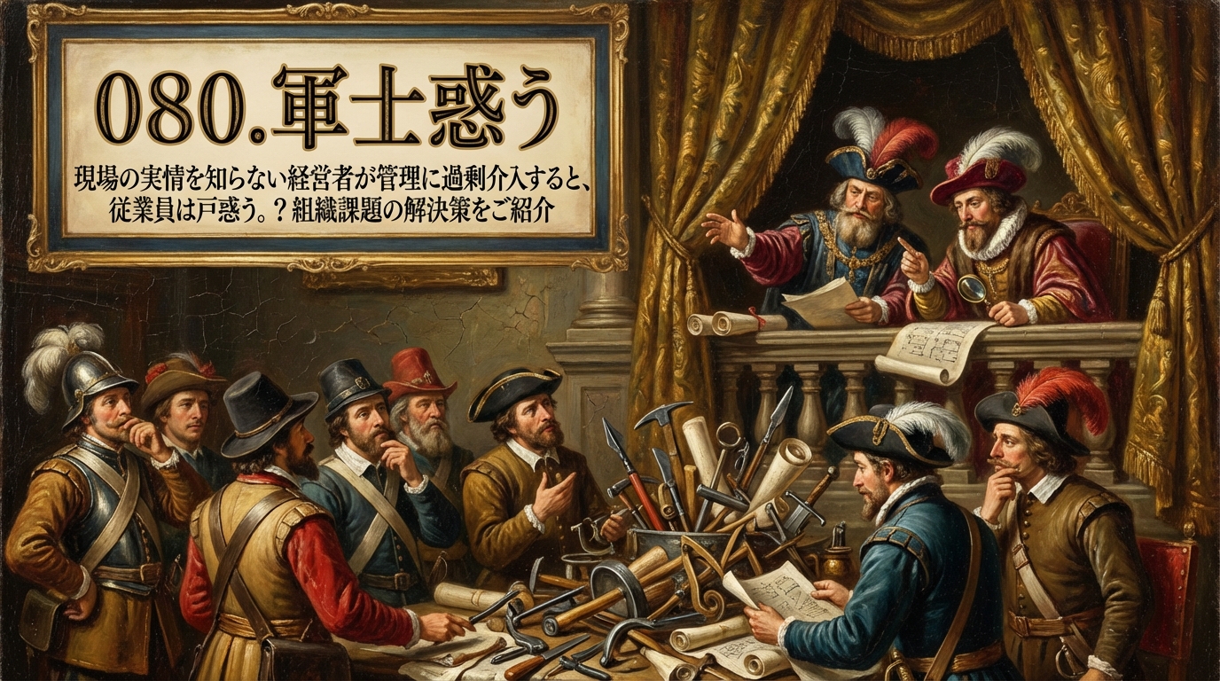 080.軍士惑う ：現場の実情を知らない経営者が管理に過剰介入すると、従業員は戸惑う。？組織課題の解決策をご紹介