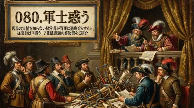 080.軍士惑う ：現場の実情を知らない経営者が管理に過剰介入すると、従業員は戸惑う。？組織課題の解決策をご紹介