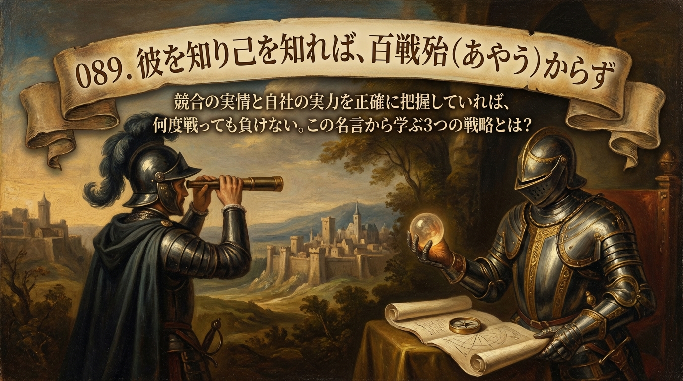 089.彼を知り己を知れば、百戦殆（あやう）からず ：競合の実情と自社の実力を正確に把握していれば、何度戦っても負けない。この名言から学ぶ3つの戦略とは？