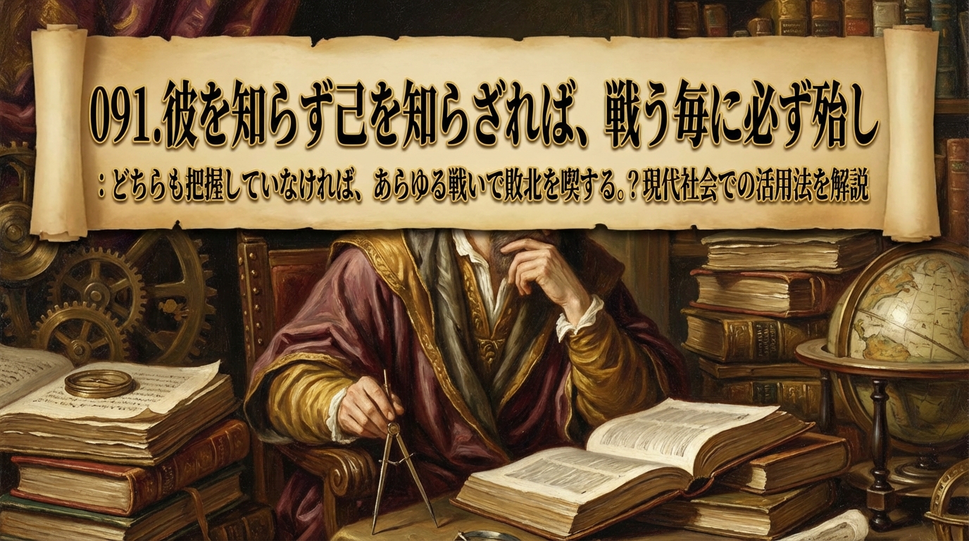 091.彼を知らず己を知らざれば、戦う毎に必ず殆し ：どちらも把握していなければ、あらゆる戦いで敗北を喫する。？現代社会での活用法を解説