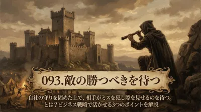 093.敵の勝つべきを待つ ：自社の守りを固めた上で、相手がミスを犯し隙を見せるのを待つ。とは？ビジネス戦略で活かせる3つのポイントを解説