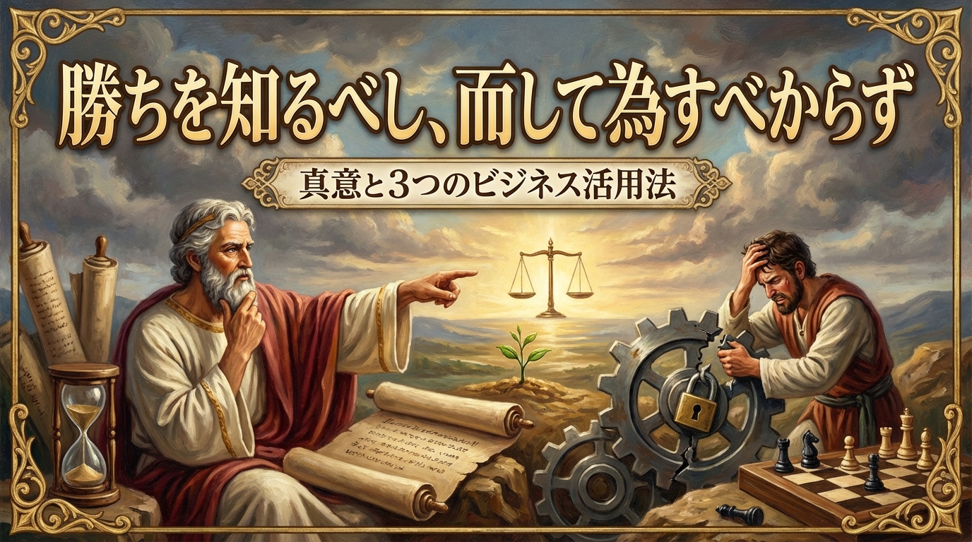 096.勝ちを知るべし、而して為すべからず ：勝機を予測することは可能だが、無理やり勝機を捏造することはできない。？真意と3つのビジネス活用法