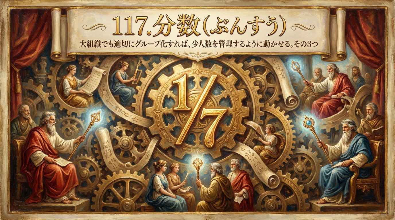 117.分数（ぶんすう） ：大組織でも適切にグループ化すれば、少人数を管理するように動かせる。その3つの理由とは？