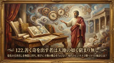 122.善く奇を出す者は天地の如く窮まり無し ：変化の引き出しを無限に持ち、相手に予測の機会を与えない。現代のビジネスで勝つ3つの秘訣とは？