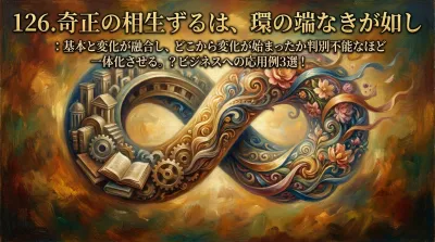 126.奇正の相生ずるは、環の端なきが如し ：基本と変化が融合し、どこから変化が始まったか判別不能なほど一体化させる。？ビジネスへの応用例3選！