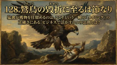 128.鷙鳥（しちょう）の毀折（きせつ）に至るは節なり ：猛禽が獲物を仕留めるのは、ここぞという一瞬の「タイミング」の正確さにある。ビジネスで活かす3つの法則とは？