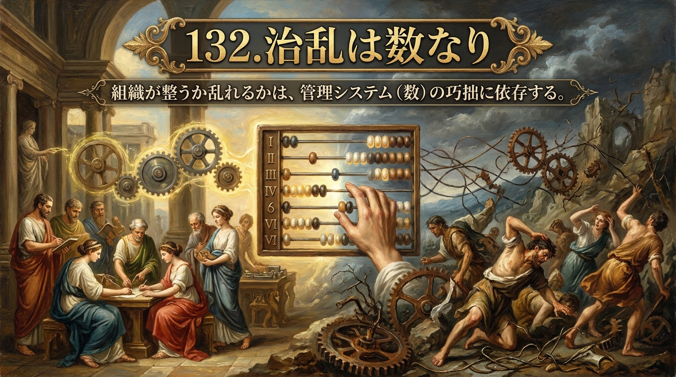 「132.治乱は数なり :組織が整うか乱れるかは、管理システム(数)の巧拙に依存する。」の意味は?現代の組織課題を解決するヒントを解説!
