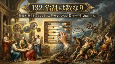 「132.治乱は数なり ：組織が整うか乱れるかは、管理システム（数）の巧拙に依存する。」の意味は？現代の組織課題を解決するヒントを解説！