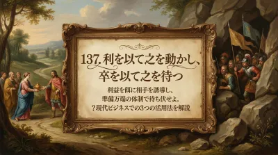 137.利を以て之を動かし、卒を以て之を待つ ：利益を餌に相手を誘導し、準備万端の体制で待ち伏せよ。？現代ビジネスでの3つの活用法を解説
