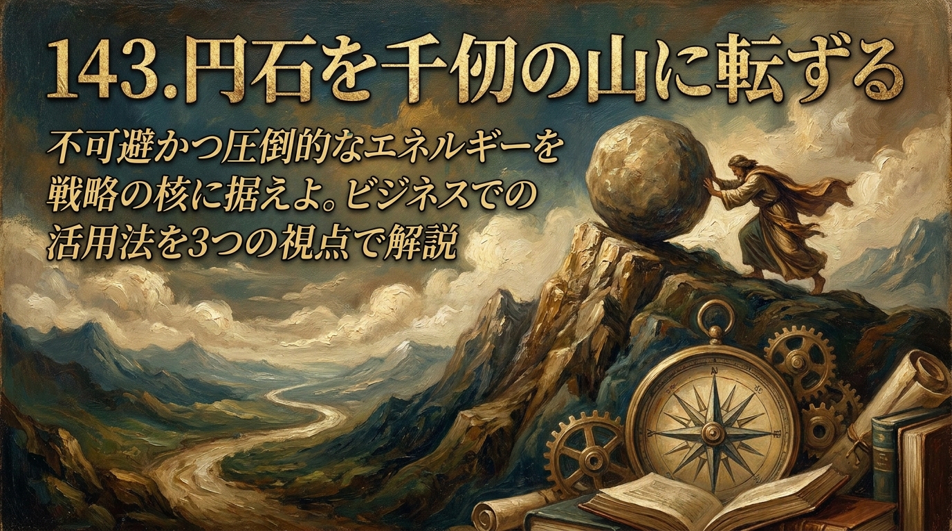 143.円石を千仞の山に転ずる ：高い山から丸い石を転がすような、不可避かつ圧倒的なエネルギーを戦略の核に据えよ。？ビジネスでの活用法を3つの視点で解説