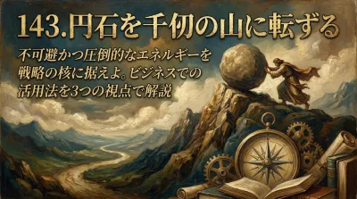 143.円石を千仞の山に転ずる ：高い山から丸い石を転がすような、不可避かつ圧倒的なエネルギーを戦略の核に据えよ。？ビジネスでの活用法を3つの視点で解説