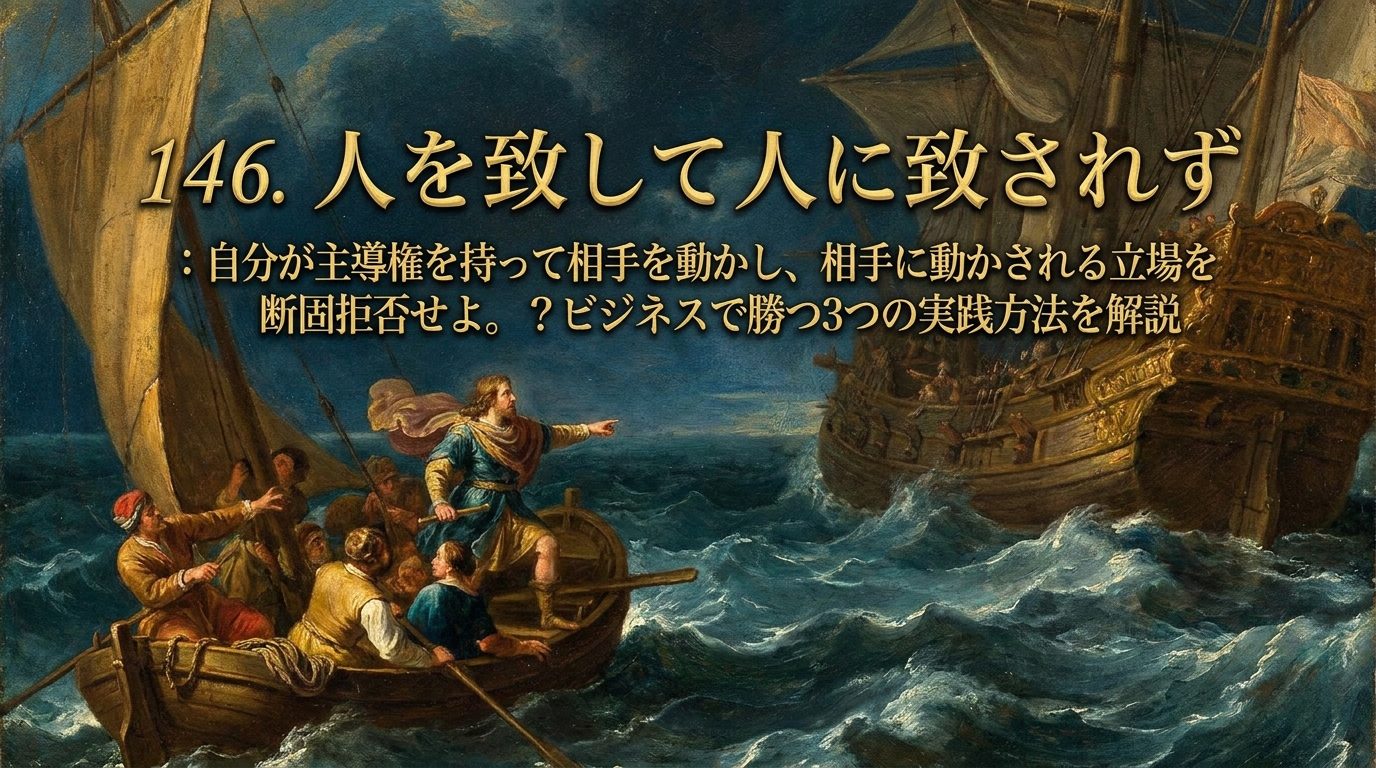 146.人を致して人に致されず :自分が主導権を持って相手を動かし、相手に動かされる立場を断固拒否せよ。?ビジネスで勝つ3つの実践方法を解説