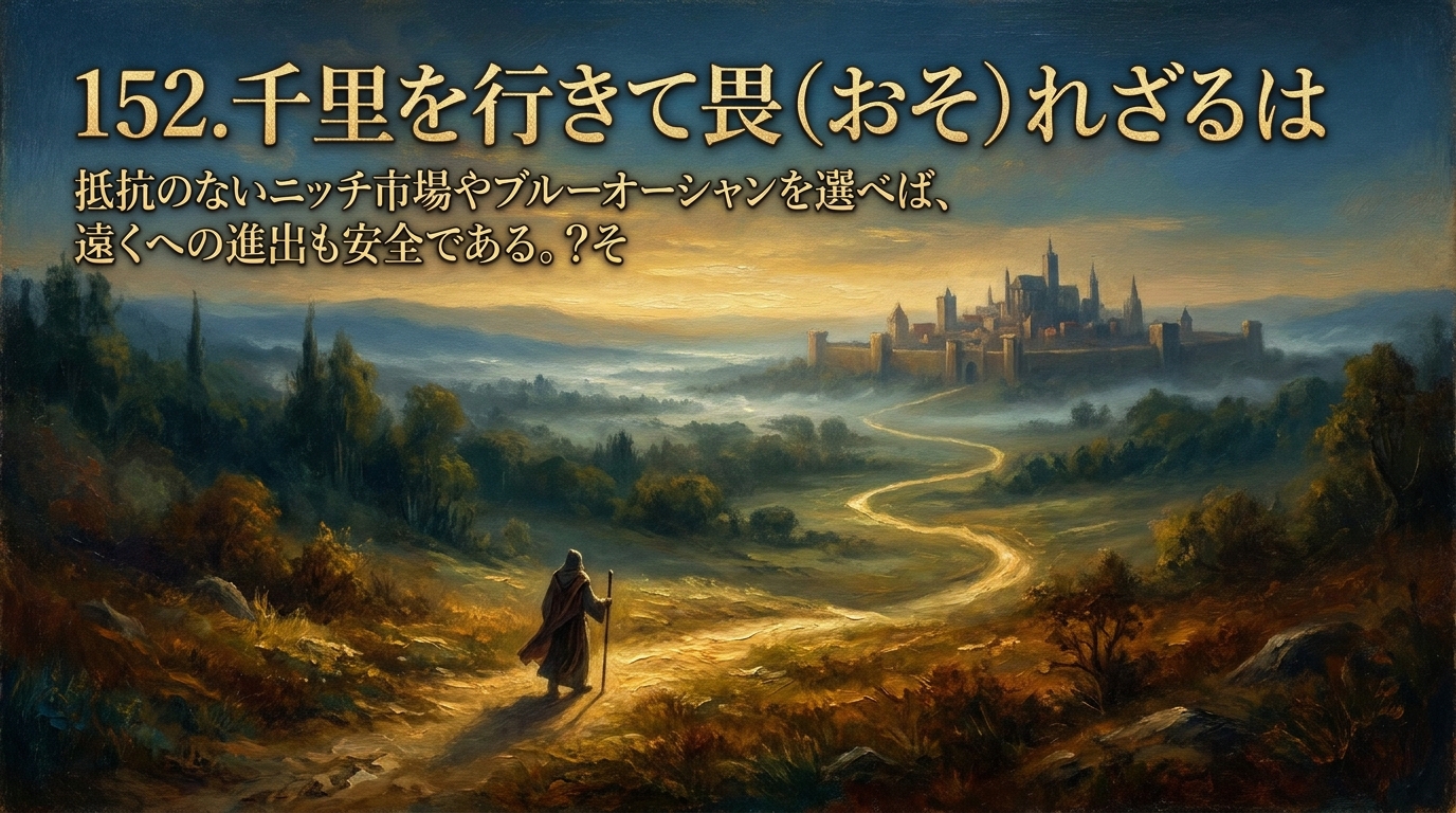 152.千里を行きて畏(おそ)れざるは、無人の地を行けばなり :抵抗のないニッチ市場やブルーオーシャンを選べば、遠くへの進出も安全である。?その意味や3つの具体例を徹底解説