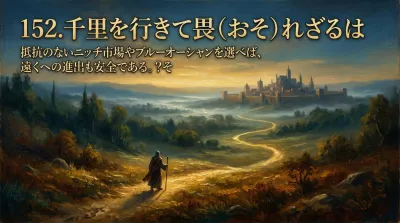 152.千里を行きて畏（おそ）れざるは、無人の地を行けばなり ：抵抗のないニッチ市場やブルーオーシャンを選べば、遠くへの進出も安全である。？その意味や3つの具体例を徹底解説