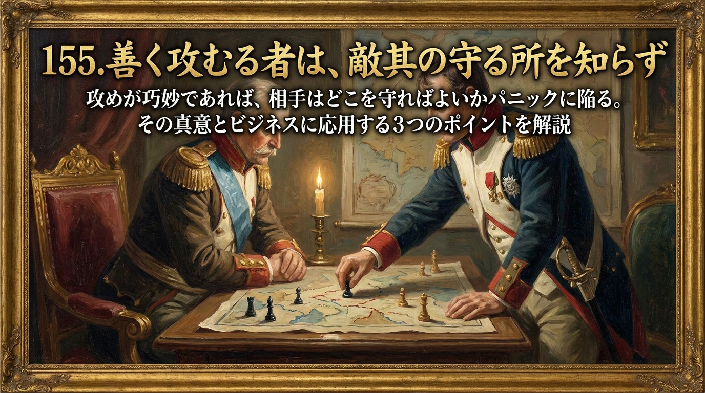 155.善く攻むる者は、敵其の守る所を知らず :攻めが巧妙であれば、相手はどこを守ればよいかパニックに陥る。?その真意とビジネスに応用する3つのポイントを解説