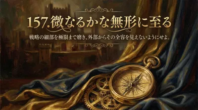 157.微なるかな無形に至る ：戦略の細部を極限まで磨き、外部からその全容を見えないようにせよ。？現代ビジネスの最強戦術