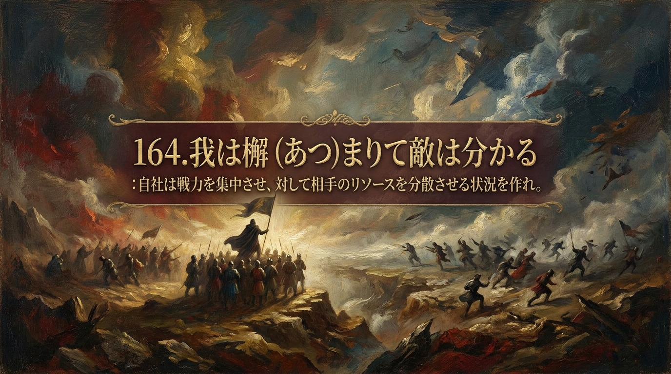164.我は槫（あつ）まりて敵は分かる ：自社は戦力を集中させ、対して相手のリソースを分散させる状況を作れ。の意味とは？ビジネスでの3つの活用法をご紹介
