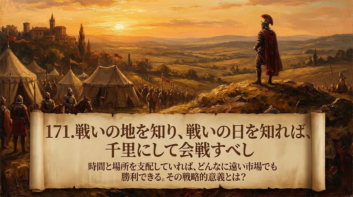 171.戦いの地を知り、戦いの日を知れば、千里にして会戦すべし ：時間と場所を支配していれば、どんなに遠い市場でも勝利できる。その戦略的意義とは？