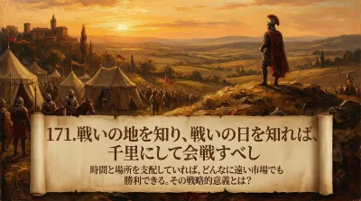 171.戦いの地を知り、戦いの日を知れば、千里にして会戦すべし ：時間と場所を支配していれば、どんなに遠い市場でも勝利できる。その戦略的意義とは？