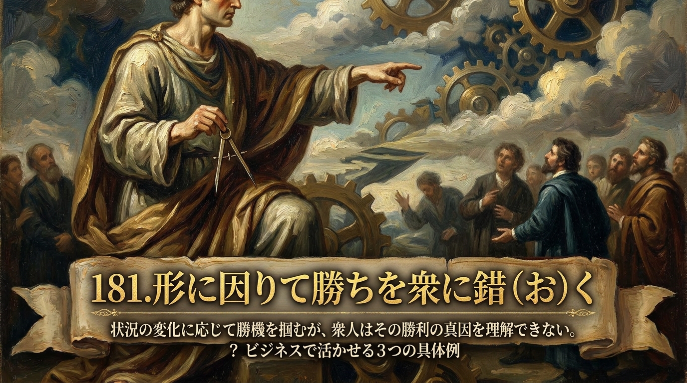 181.形に因りて勝ちを衆に錯(お)く :状況の変化に応じて勝機を掴むが、衆人はその勝利の真因を理解できない。?ビジネスで活かせる3つの具体例