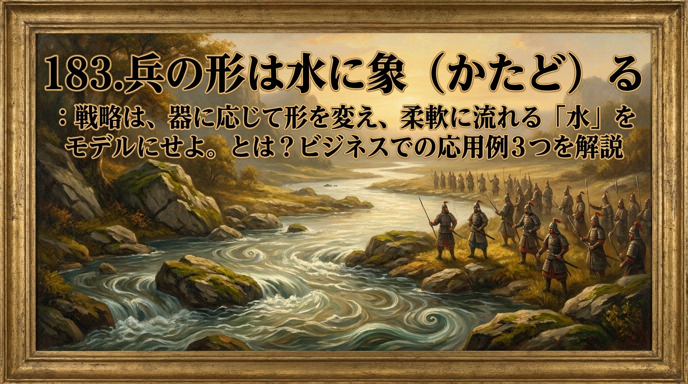 183.兵の形は水に象（かたど）る ：戦略は、器に応じて形を変え、柔軟に流れる「水」をモデルにせよ。とは？ビジネスでの応用例3つを解説