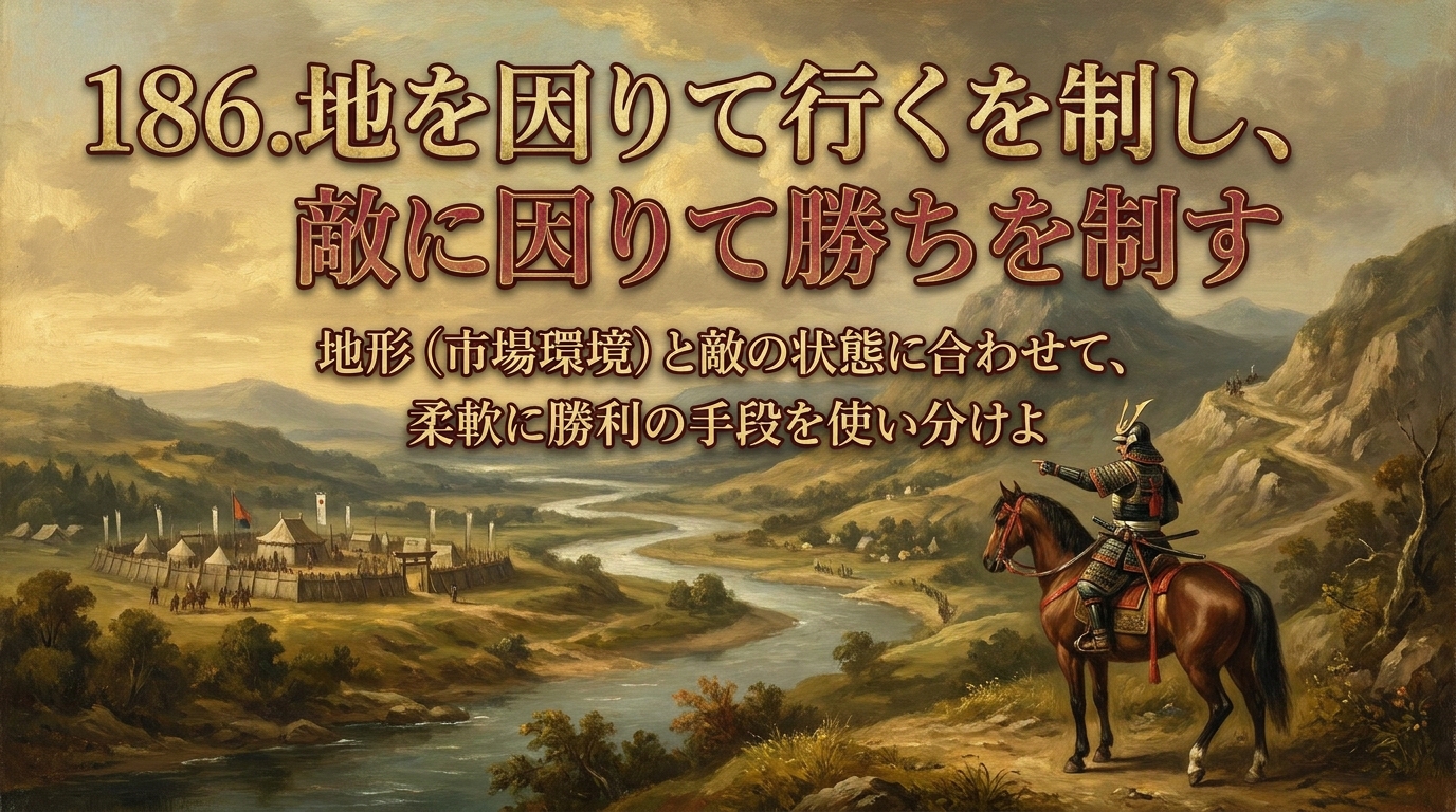 186.地を因りて行くを制し、敵に因りて勝ちを制す ：地形（市場環境）と敵の状態に合わせて、柔軟に勝利の手段を使い分けよ。の意味とは？現代ビジネスで活用する3つのポイントをご紹介