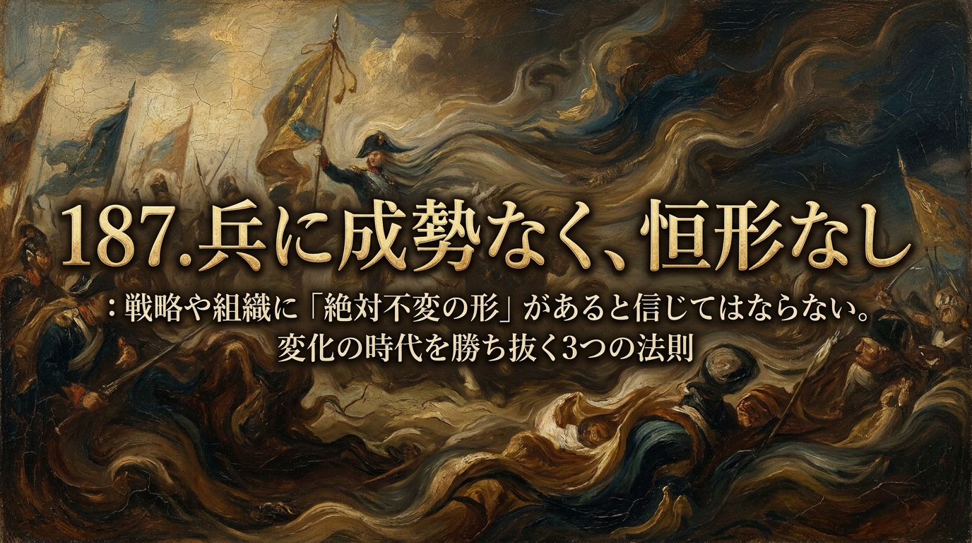 187.兵に成勢(せいせい)なく、恒形(こうけい)なし :戦略や組織に「絶対不変の形」があると信じてはならない。?変化の時代を勝ち抜く3つの法則